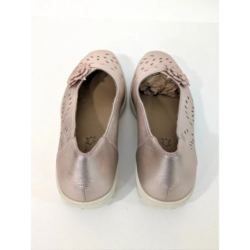 NEW Hotter Rose Gold 'Mexico' Low Heeled Slip Ons / Loafers - Size 8 Womens